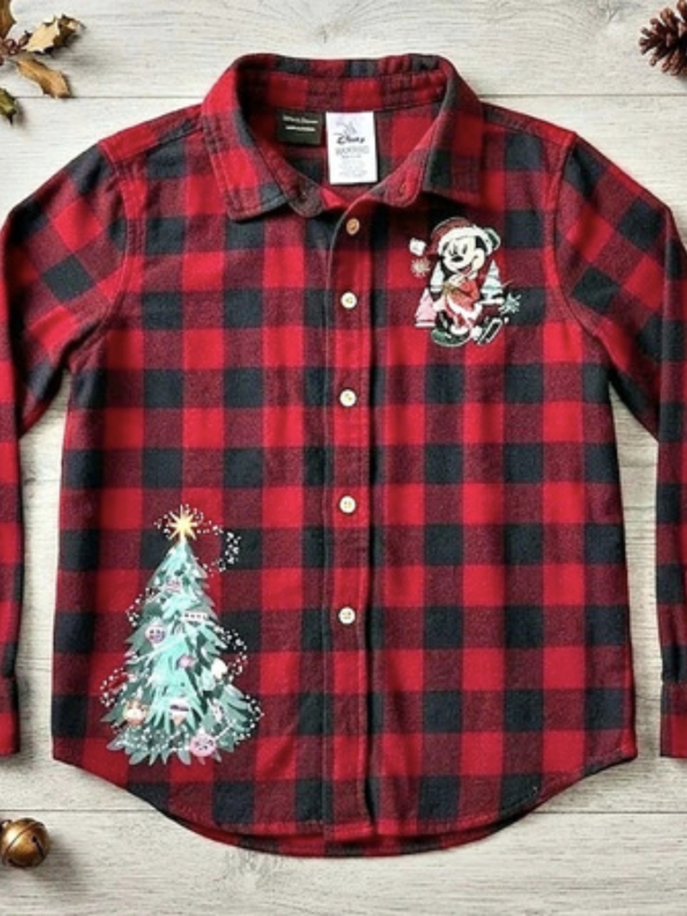 Disney Parks Our Universe Mickey Mouse Holiday Plaid Shirt Plaid Mickey Mouse
